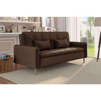 Sofá Cama Casal Reclinável Donna - Veludo Turkey Chocolate