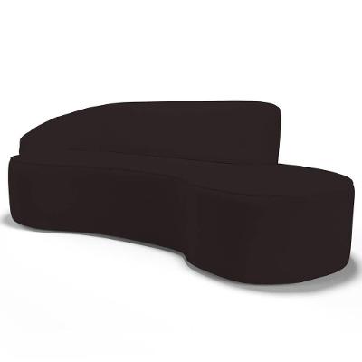 Sofá Living 2 Lugares 180Cm Braço Esquerdo Mozart D06 Sintético Marrom - Mpozenato