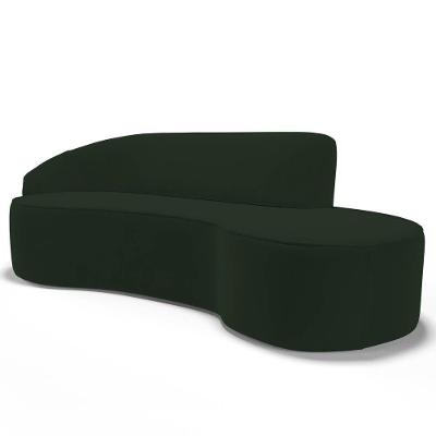 Sofá Living 2 Lugares 180Cm Braço Esquerdo Mozart D06 Veludo Verde - Mpozenato