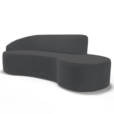 Sofá Living 4 Lugares 280Cm Braço Esquerdo Mozart D06 Veludo Cinza - Mpozenato