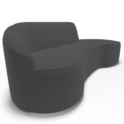 Sofá Living 3 Lugares 210Cm Braço Esquerdo Mozart D06 Veludo Cinza - Mpozenato