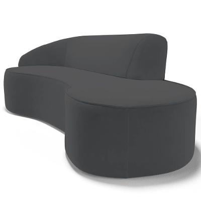 Sofá Living 2 Lugares 180Cm Braço Esquerdo Mozart D06 Veludo Cinza - Mpozenato