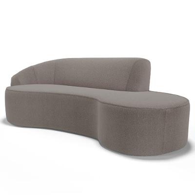 Sofá Living 2 Lugares 180Cm Braço Esquerdo Mozart D06 Bouclê Bege Escuro - Mpozenato