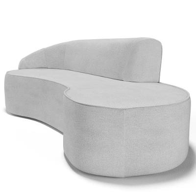 Sofá Living 3 Lugares 210Cm Braço Esquerdo Mozart D06 Linho Cinza - Mpozenato