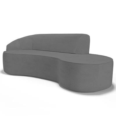 Sofá Living 4 Lugares 280Cm Braço Esquerdo Mozart D06 Linho Cinza Escuro - Mpozenato