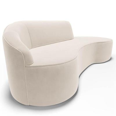 Sofá Living 4 Lugares 300Cm Braço Esquerdo Mozart D06 Veludo Bege - Mpozenato