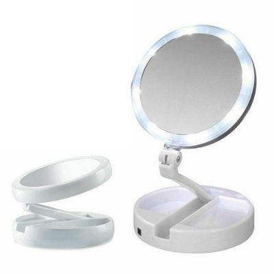 Espelho Luz Led Portátil Regulagem Para Maquiagem Beleza Redondo