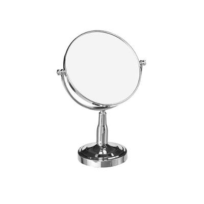 Espelho De Mesa Dupla Face Aumento 3X Redondo Com 12Cm Pedestal Prata