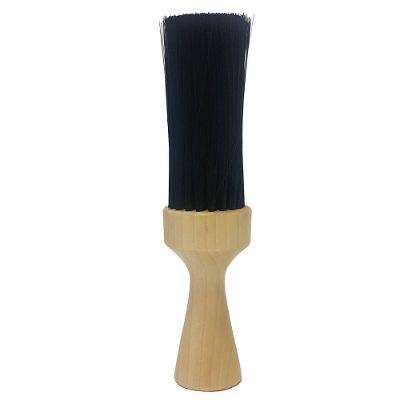 Espanador Pincel Redondo Madeira Cabeleireiro Barbeiro Profissional Preto