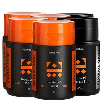 Kit 04 Pomada Em Pó Pulvus + 02 Pulvus Black Embaixador 5G