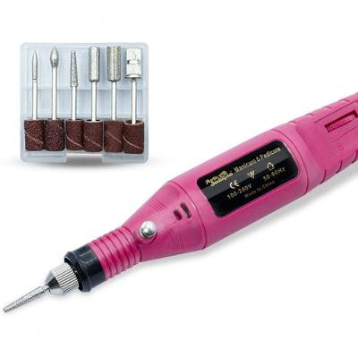 Lixadeira Unha Lixa Elétrica Profissional Bloco Motor Bivolt Regulagem De Velocidade Rosa