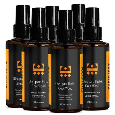 Kit 6 óleo Hidratante Para Barba Goot Wood Embaixador 120ml