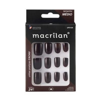 Macrilan Unhas Postiças Tamanho Médio Cacau Up312A (24 Unidades)