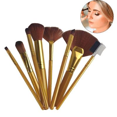 Pincel Kit 8 Peças Maquiagem Sombra Po Base