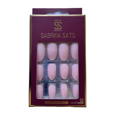 Sabrina Sato Unhas Postiças Autocolantes Rosa Claro Ss2192-1 Com 12