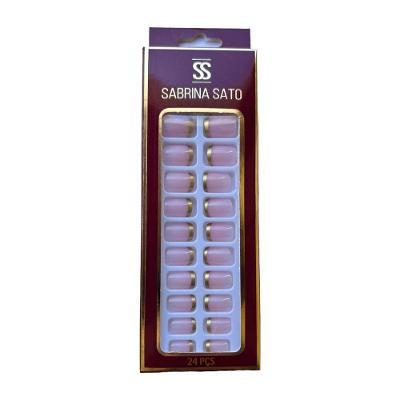 Sabrina Sato Unhas Postiças Autocolantes - Francesinha Dourada Ss2370-5 Com 24 Peças