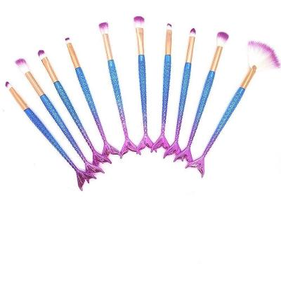 Pincel Kit 10 Peças Sereia Maquiagem Sombra Mermaid Make Up