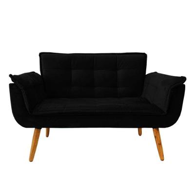 Poltrona Decorativa Preta Opala Namoradeira