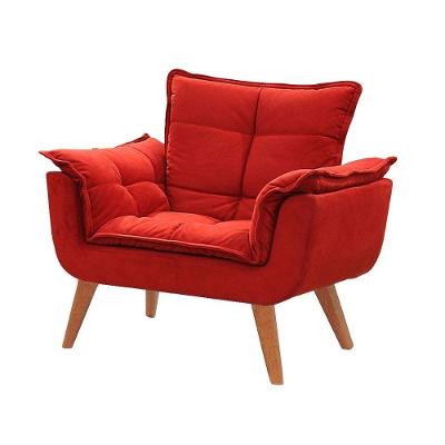 Poltrona Decorativa Opala Vermelha