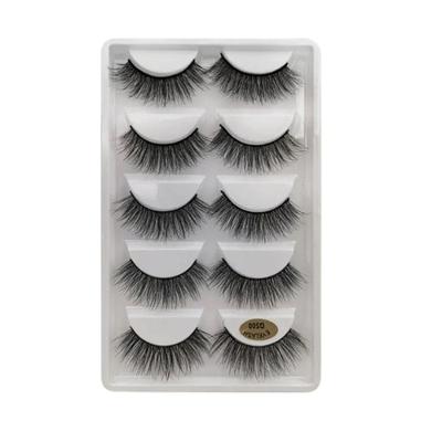 5 Pares 3D Cílios Postiços Invisível Banda Natural Long Black Cílios - Kit 5 Pares