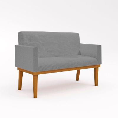 Namoradeira Com Base Poltrona Luxo Tecido Linho Grafite