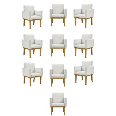 Kit 10 Poltronas Reforçadas Escritório Recepção Sala Bege