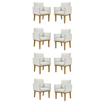 Kit 08 Poltronas Reforçadas Escritório Bege