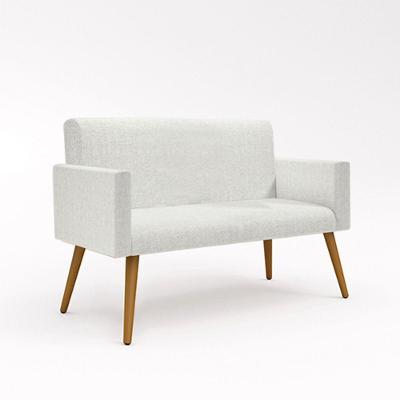 Namoradeira Poltrona Decorativa Luxo Tecido Linho Bege