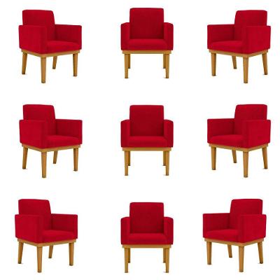 Kit 9 Poltronas Decorativa Reforçada Balaqui Decor Vermelha