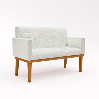 Namoradeira Com Base Poltrona Luxo Tecido Linho Bege