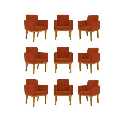 Kit 9 Poltronas Decorativa Reforçada Balaqui Decor Terracota