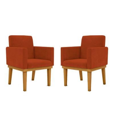 Kit 2 Poltronas Reforçadas Para Recepção Terracota