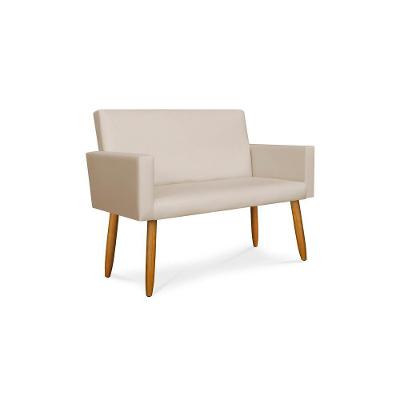 Namoradeira Poltrona Decorativa Luxo Tecido Bege