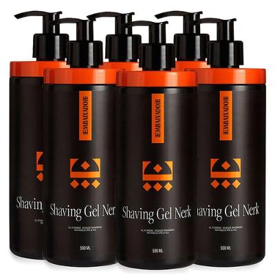 Kit 6 Shaving Gel De Barbear Nerk Embaixador 500Ml