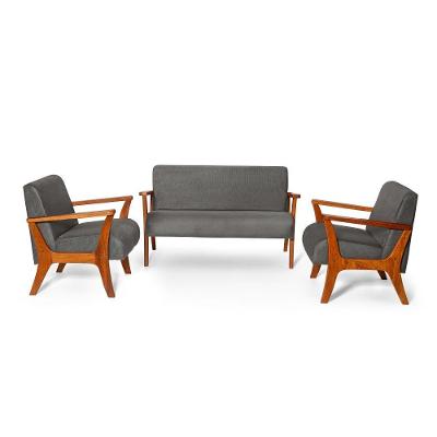 Conjunto De Poltronas Estofadas Cléo Cinza
