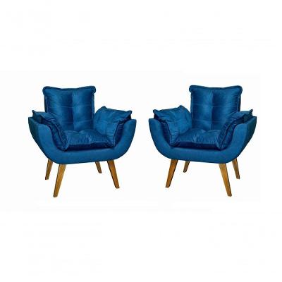 Kit 2 Poltronas Opala Decorativa Assento De Pillow Cor 0129
