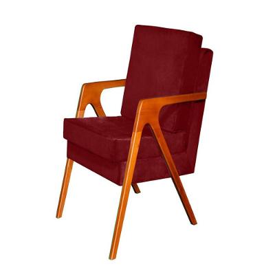 Poltrona Decorativa Mona Luxo Dora Bela Cor 0124 Bordô