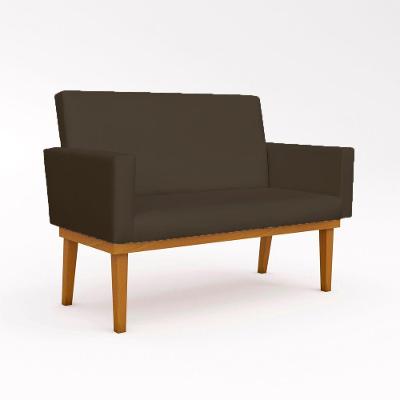 Namoradeira Com Base Poltrona Decorativa Luxo Tecido Marrom