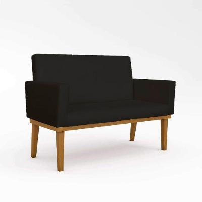Namoradeira Com Base Poltrona Decorativa Luxo Tecido Preto