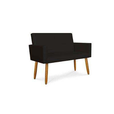 Namoradeira Poltrona Decorativa Luxo Tecido Preto