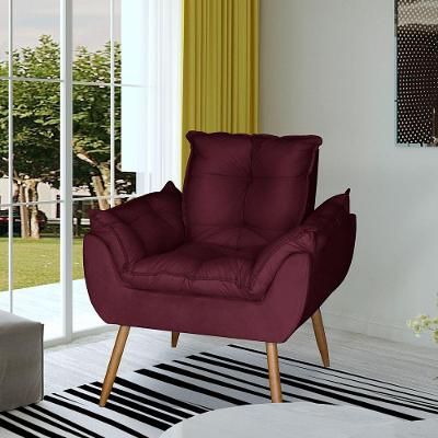 Poltrona Opala Decorativa Suede Marsala