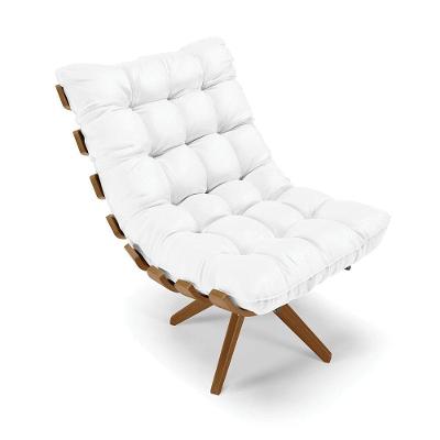 Poltrona Giratória Corino Branco Base Madeira Ma25 - D'rossi