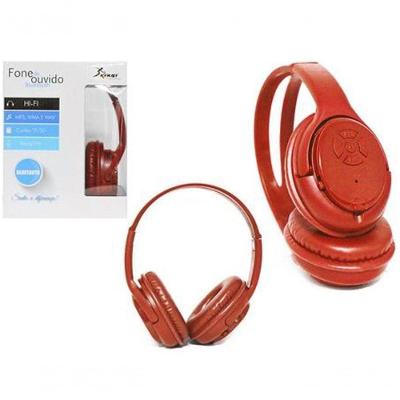 Fone De Ouvido Knup Kp-360 Bluetooth Cartão Fm - Vermelho