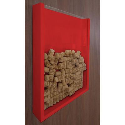 Quadro Porta Rolhas De Vinho Champanhe Tampinhas Decorativo Vermelho Laca