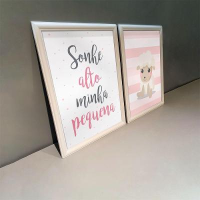 Kit 2 Quadros Decorativos Ovelinha Sonhe Alto 34x44cm