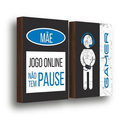 Kit 2 Quadros Decorativos Jogo Online Não Tem Pause 30x40cm
