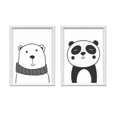 Kit 2 Quadros Decorativos Urso E Panda 34x44cm