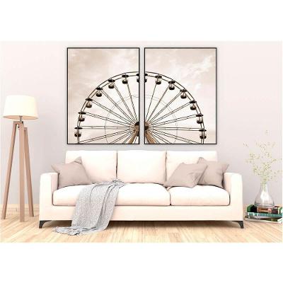 Kit Com 2 Quadros Decorativos Cidades Com Moldura Para Sala Quarto Escritório 62x82 Cidades 009