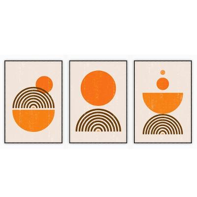 Kit Com 3 Quadros Decorativos Abstratos Com Moldura Para Sala Quarto Escritório 42x62 Abstrato 017