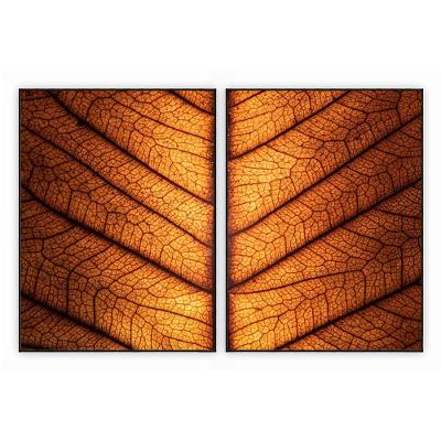 Kit Com 2 Quadros Decorativos Florais Com Moldura Para Sala Quarto Escritório 62x82 Floral 026